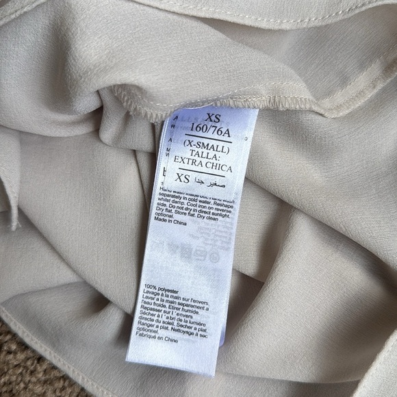 All Saints Mia Crepe V Neck Wrap Blouse Cream/Tan - Picture 5 of 8